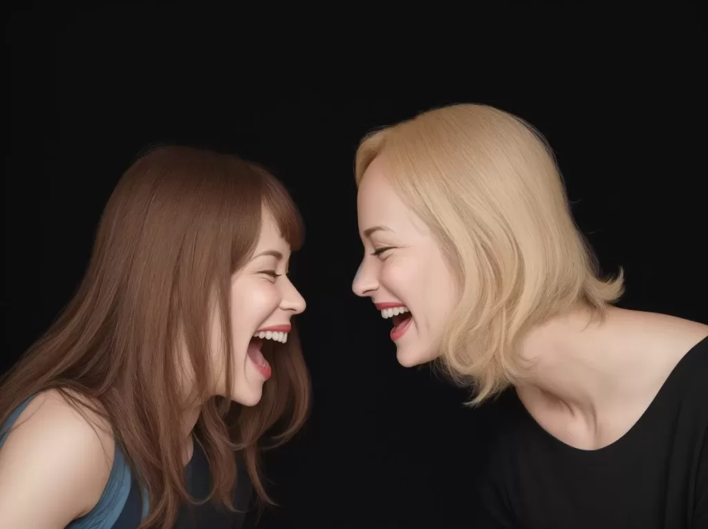 Friends laughing together