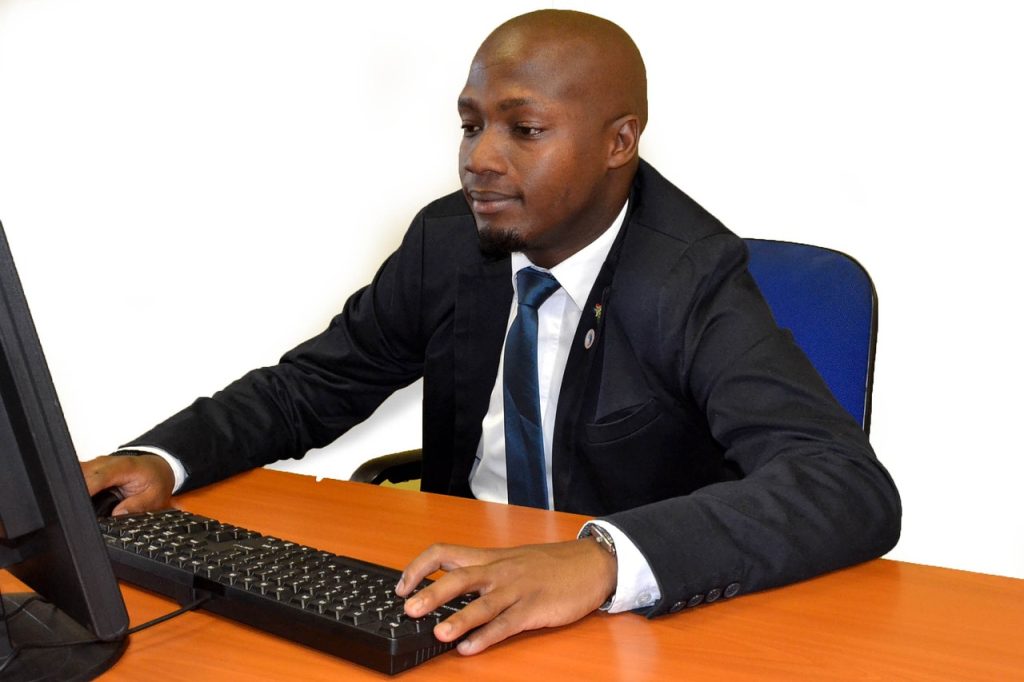 manager sitting at desk