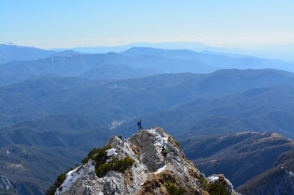 Climbing a mountain